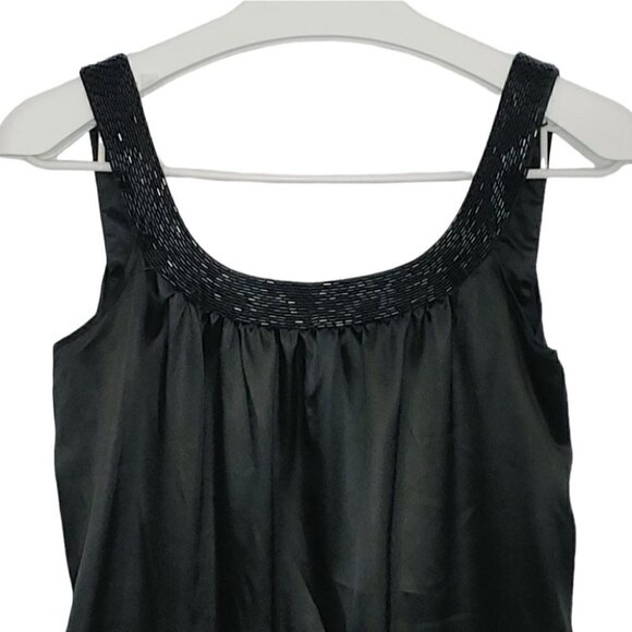 BEDO Black satin beaded backless shift dress - Picture 2 of 16